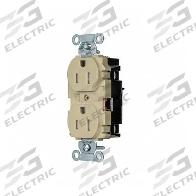 HUBBELL Receptacle: Duplex, 5-15, Ivory, 125V AC, 15 A, 2 Pole / 3 Wire (MPN 5262STITR) - General Purpose Receptacles