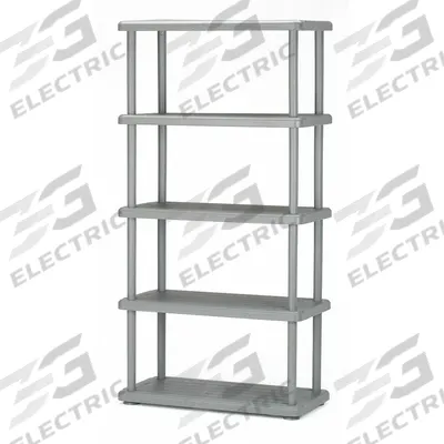 ABILITY ONE Plastic Shelving: 36 in x 18 in, 72 in Overall Ht - Press-Fit Stationary Plastic Shelving