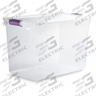 HOMZ Storage Tote: 28 gal, 28 3/4 in x 16 in x 18 1/4 in, Clear Body, Clear Lid - Clearview Totes with Latch-On Lids