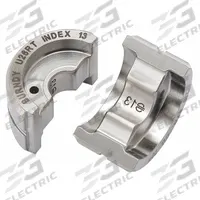 BURNDY Upper and Lower Crimping Die: 2/0 AWG Copper Lug, YA/YS, 1 Sizes, 12 ton Max Crimping Force (MPN U26RT). Key specifications — attr511073: YS; attr511072: Copper; attr473934: BURNDY; attr511069: Black; attr542116: 2/0 AWG Copper Lug; attr511067: PAT750.