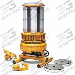 SOUTHWIRE Temporary Job Site Light: LED, 15,000 lm Max Brightness, 15.75 in Max Ht, 120V AC, IP65 (MPN 111508). Key specifications — Operating Voltage: 120V AC; Brand: SOUTHWIRE; Frame Color: Black/Yellow; Manufacturer Part Number: 111508.