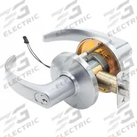 STANLEY SECURITY SOLUTIONS Door Lockset: Storeroom Lever Locksets, Chrome, ADA Compliant, Electrical (MPN 9KW37DEU14DSTK626RQE). Key specifications — Ligature Resistance: Not Ligature-Resistant; Brand: STANLEY SECURITY SOLUTIONS; Visual Indicator Message: No Message; Lockset Style: Curved; ADA Compliant: Yes; Finish: Satin Chromium-Plated : Zinc Alloy.