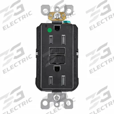 LEVITON Duplex Receptacle Outlet: Hospital Grade, Duplex, 5-15R, Black, 125V AC - General Purpose Receptacles