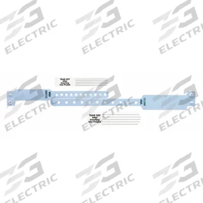 ID Wristband Set: No Legend, 9 3/8 in Overall Lg, 1 1/4 in Overall Wd, Vinyl - Security Wristbands