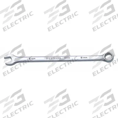 WESTWARD Combination Wrench: Alloy Steel, Chrome, 9 mm Head Size, 6 1/2 in Overall Lg - Metric 12-Point Combination Wrenches