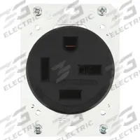 BRYANT Receptacle: Single, 15-60, Black, 250V AC, 60 A, 3 Pole / 4 Wire (MPN 8460FR)