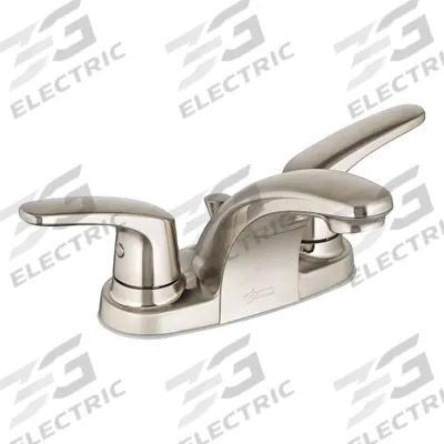 AMERICAN STANDARD Low Arc Bathroom Faucet: Colony Pro, Metal, Brushed Nickel Finish, Centerset - Centerset Handle Bathroom Faucets