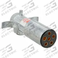 VELVAC Trailer Connector Plug: 6-Way, Plastic, 6 Conductor Wire (MPN 055050)