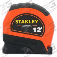 STANLEY Tape Measure: Nonmagnetic Single Hook Tip, 12 ft, Plastic with Rubberized Grip (MPN STHT30813S). Key specifications — attr935324: STANLEY; attr942259: High-Visibility Orange; attr935326: High Visibility Case; attr935328: 1/16 in; attr935329: Inches; attr935337: SAE/Fractional-Read; attr936607: Manual Lock; attr972446: Inch/Fractional-Read.