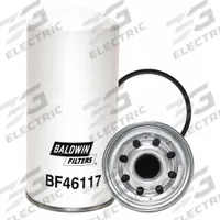 BALDWIN FILTERS Fuel Filter: Spin-On, 4 3/8 in Outside Dia, M32 x 1.50 Thread Size, Paper, BF46117. Key specifications — attr1137520: BF46117; attr1137521: FF42128NN; attr434022: BALDWIN FILTERS; attr427730: Paper; attr427731: Attached Gasket; attr1017112: Buses; attr1017113: Mack.