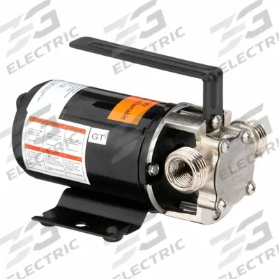 Dayton Utility Pump: 12V DC, 36.7 ft Max head, 7 ft Cord Lg, 3/8 in FNPT / 3/4 in MGHT - Battery-Powered Flexible Impeller Utility Pumps