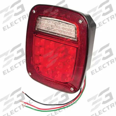 GROTE Stop/Turn/Tail Light: LED, Stop Light, Red, Square, 6 3/4 in Overall Ht - Stop Lights
