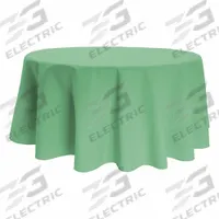 R&R TEXTILE Tablecloth: Round, Seafoam Green, Polyester, 71 in Dia (MPN AT-Signature-71R-3800-Seafoam Green). Key specifications — Color: Seafoam Green; Material: Polyester; Brand: R&R TEXTILE.