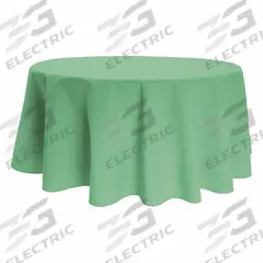 R&R TEXTILE Tablecloth: Round, Seafoam Green, Polyester, 71 in Dia (MPN AT-Signature-71R-3800-Seafoam Green). Key specifications — Color: Seafoam Green; Material: Polyester; Brand: R&R TEXTILE.