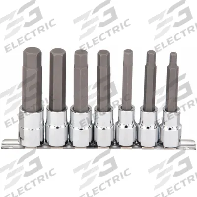 WESTWARD Socket Bit Set: 1 - 25 Pieces, 1/2 in Drive Size, 7 Pieces - Hex Bit Socket Sets