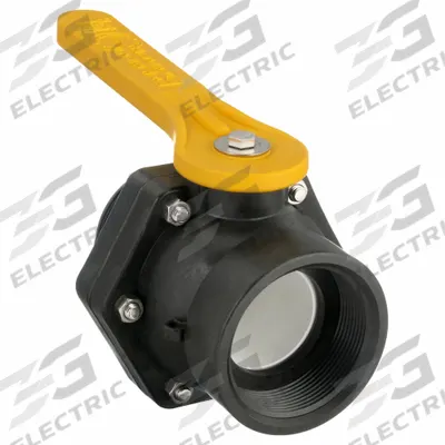 BANJO Manual Two-Way Ball Valve: 3 in, Polypropylene, Straight, MNPT x FNPT, Two-Piece - Polypropylene Ball Valves