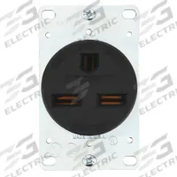 BRYANT Receptacle: Single, 6-30, Black, 250V AC, 30 A, 2 Pole / 3 Wire (MPN 9630FR)
