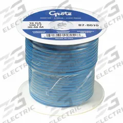 GROTE Automotive Wire: GXL, 100 ft, 1 Conductor, 14 AWG, Blue, 60 V Volt (MPN 87-7210). Key specifications — Brand: GROTE.