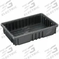QUANTUM STORAGE SYSTEMS Divider Box: 0.23 cu ft, 16 1/2 in x 10 7/8 in x 3 1/2 in, Lid Not Included (MPN DG92035CO). Key specifications — Includes Dividers: Dividers Not Included; Includes Lid: Lid Not Included; Material: Plastic; Color: Black; Brand: QUANTUM STORAGE SYSTEMS.