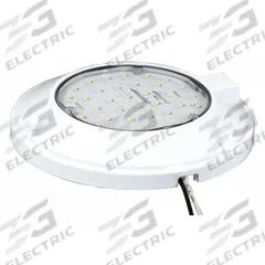 MAXXIMA Dome Light: Round, 12/24V DC, LED, Clear, White, 5 7/8 in Overall Dia, 1 3/16 in Overall Ht (MPN M84435-A). Key specifications — Lens Color: Clear; Mount Type: Screw; Electrical Connection: Blunt Cut Wires; Housing Color: White; Brand: MAXXIMA; Operating Voltage: 12/24V DC; Mount Style: Surface.