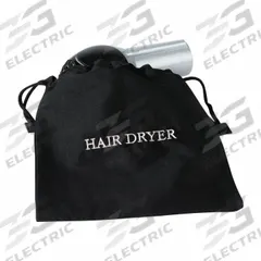 HOSPITALITY 1 SOURCE Hair Dryer Bag: Black w/White Embroidery, 12 in Overall Wd, Cotton/Poly Blend (MPN FRHDBAGWEM). Key specifications — Color: Black w/White Embroidery.
