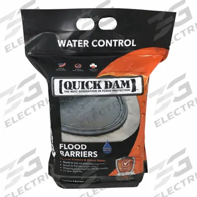 QUICK DAM Flood Barrier: Fresh Water, 3 1/2 in Overall Ht - Water-Activated Flood Barriers