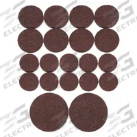 APPROVED VENDOR Furniture Pads: Felt, Round, Brown, 1 in_1 1/2 in_3/4 in Overall Dia (MPN 10K001). Key specifications — Includes: (32) 1 in Rounds; Product Type: Furniture Pads; Shape: Circle; Color: Brown; Attachment Method: Self-Adhesive; Brand: APPROVED VENDOR; Pad Material: Felt; Product Shape: Round.