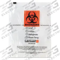 Specimen Transfer Bag: LDPE, Biohazard, 1.75 mil Thick, Clear, 9 in Overall Ht, Non-Sterile, 500 PK (MPN 4510). Key specifications — Brand: MEDEGEN MEDICAL PRODUCTS; Closure Type: Zipper; Product Type: Specimen Transfer Bag; Manufacturer Part Number: 4510; Color: Clear; Display Sell UOM: PK; Legend: Biohazard.