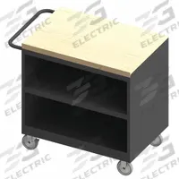 DURHAM MFG Mobile Cabinet Workbench: 36 in x 24 in, Butcher Block, 1,200 lb Overall Load Capacity (MPN 3111-MT-95). Key specifications — Included Components: Handle on Side; Assembly: Fully Assembled; Brand: DURHAM MFG.