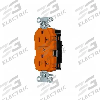 HUBBELL Receptacle: Duplex, 5-20, Orange, 125V AC, 20 A, 2 Pole / 3 Wire (MPN 5352STO) - General Purpose Receptacles