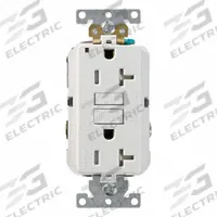 LEVITON Plugs and Receptacles: Duplex, 5-20, White, GFCI, 125V AC, 20 A, 2 Pole / 3 Wire (MPN G5362-TW)