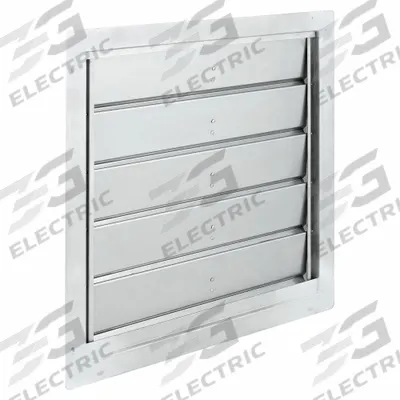 Dayton 23"H-W 5 1/4"L SS Backdraft Dampr: For 20 in Fan, Single Panel, 23 in H - Wall-Mount Backdraft Dampers