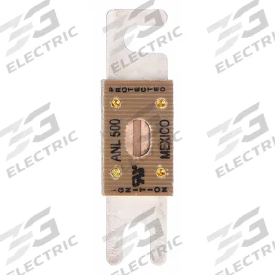 BUSSMANN Forklift Limiter Fuse: ANL Series, Bolt-On, Fast-Acting, 500 A, 80 V DC - Fast-Acting & General Purpose Bolt-On Fuses
