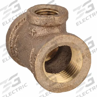 APPROVED VENDOR Metal Pipe Tee: Tee, 1/2 in x 1/2 in x 1/4 in, Brass, 200 psi - Low-Pressure Threaded Pipe Fittings