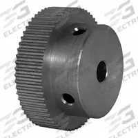 DAYTON Timing Pulley: Modified Curvilinear, Fixed, For GT Timing Belt Section, For 6 mm Belt Wd (MPN 62-2P06-6A3). Key specifications — Brand: DAYTON; Finish: Clear Anodized; For Belt Series: Powerhouse®.