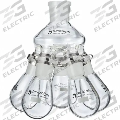 HEIDOLPH Rotary Evaporator Glassware: 100 mL, Colorless, Round - Glass Distilling Flasks
