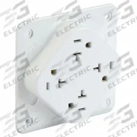 HUBBELL Receptacle: Quad, 5-20, White, 125V AC, 20 A, 2 Pole / 3 Wire (MPN HBL420W)