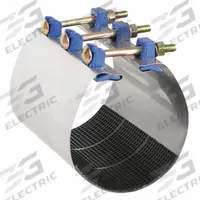 SMITH-BLAIR Repair Clamp: For 8 in Pipe, 9 in Overall Lg, 304 Stainless Steel, Nitrile Rubber Gasket (MPN 245-00086309000). Key specifications — Brand: SMITH-BLAIR; Bolt Material: Steel; Maximum Operating Pressure: 150 psi; Maximum Vacuum Pressure: 10 psi; Gasket Material: Nitrile Rubber.