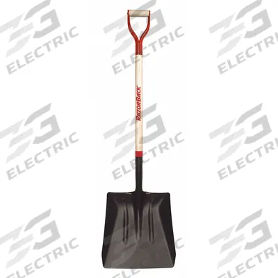 RAZOR-BACK Street/Coal Shovel: 2 Ribs, Steel, #4 Blade Size, 14 1/2 in Blade Wd - Standard Scoop Shovels