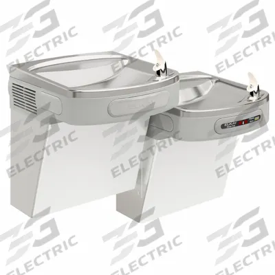ELKAY Bi-Level Drinking Fountain: On-Wall, 25 5/16 in Ht, Sensor, 8 gph @ 50°F - On-Wall Two-Level Drinking Fountains