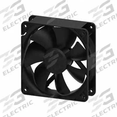 Dayton Axial Fan: 138 cfm Airflow @ 0.000 in SP, 4 11/16 in Ht, 1 1/2 in Dp, Lead Wires - Standard Square Axial Fans