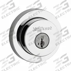KWIKSET Double Cylinder Deadbolt: Cylindrical, 1 3/4 in Door Thick - Max, Chrome (MPN 159-RDT-26-SMT-6AL-STRKP-K3). Key specifications — ADA Compliant: No; Brand: KWIKSET; Finish: Bright Chromium-Plated; Keyway Type: Kwikset KW1; Includes Core: Core Included.