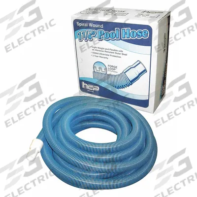 BLUE WAVE Vacuum Hose: Blue, Plastic/Rubber, 18 ft Lg, 1 1/4 in Wd, 2 1/4 in Ht - Pool Vacuum Hoses