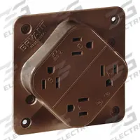 BRYANT Receptacle: Quad, 5-15, Brown, 125V AC, 15 A, 2 Pole / 3 Wire (MPN 1254B)