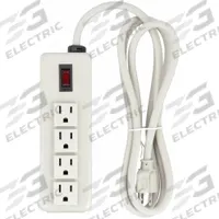 TRIPP LITE Outlet Strip: 4 Outlets, 6 ft Cord Lg, 15 A Current, Not UL Rated for Healthcare, Beige (MPN 4SPDX). Key specifications — Brand: TRIPP LITE; Mounting Style: Keyhole.