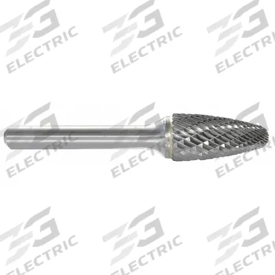 APPROVED VENDOR Carbide Bur: Ball-Nosed Tree, SF-1, Double Cut, 1/4" x 5/8" Head - Double-Cut Ball-Nosed Tree Burs