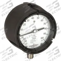 ASHCROFT Process Compound Gauge: 0 psi to 100 psi, White, 4 1/2 in Dial, 1/2 in NPT Male, Bottom (MPN 451259SD04LV/100#). Key specifications — Brand: ASHCROFT; Pointer Color: Black; Accuracy: ±0.5%; Dial Color: White; Gauge Wetted Parts: Stainless Steel; Case Material: PBT; Vibration Resistance Properties: None; Pressure Range: 0 psi to 100 psi.