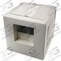 DAYTON Ducted Evaporative Cooler: 1,000 sq ft – 1,400 sq ft, 28 1/4 in x 28 in x 28 in, 1/3 hp HP (MPN 4RNP2). Key specifications — Brand: DAYTON; Evaporative Cooler Voltage: 120V AC; Includes Drive Package: Drive Package Included; Drive Package Installation: Factory Installed.