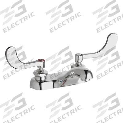 CHICAGO FAUCETS Low Arc Bathroom Faucet: 802, Cast Brass, Polished Chrome Finish - Centerset Handle Bathroom Faucets