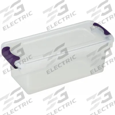 HOMZ Storage Tote: 1.8 gal, 16 1/4 in x 7 in x 6 1/8 in, Clear Body, Clear Lid - Clearview Totes with Latch-On Lids